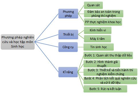 Sinh học 10 Kết nối tri thức Bài 2: Phương pháp nghiên cứu và học tập môn sinh học (Giải, Sơ đồ tư duy, Trắc nghiệm)